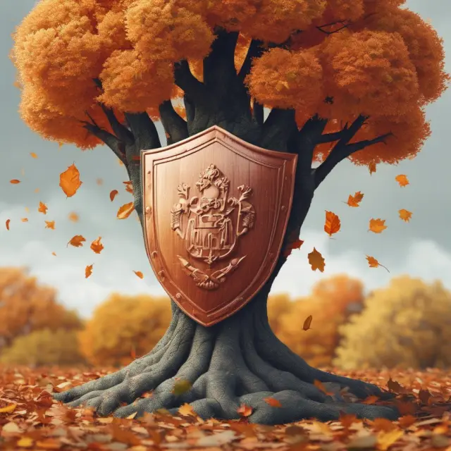 An image of a shield created from inflation-linked securities protecting a portfolio tree during deflation. Wind represents the economic climate.