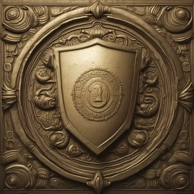 An image of a protective shield made from gold coins surrounding an ancient scroll, illustrating the importance of preparation for potential deflation scenarios
