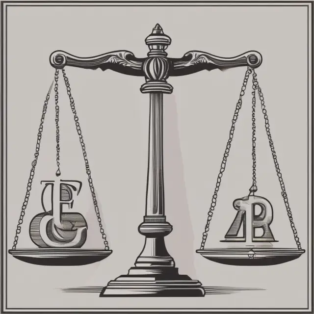Scale balancing ROA, ROE, and D/E ratios, representing financial health during a company