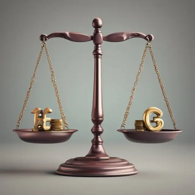 Image of a balance scale representing financial stability, with one side symbolizing leverage (debt) and the other side illustrating deleveraging (paying off debt).