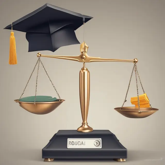 Image of a balance scale weighing credit reports against a graduation cap, illustrating the significance of delinquency rates for understanding student loan performance