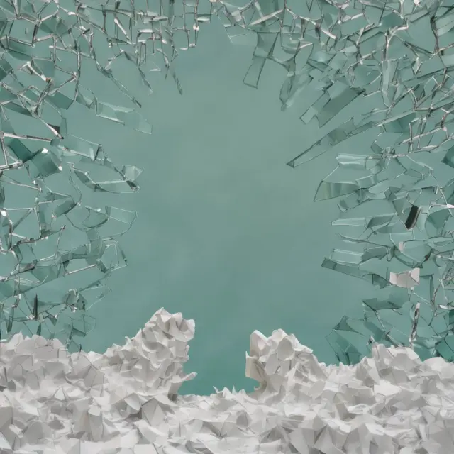Delinquent accounts cracking a fragile credit score glass sculpture, representing the potential damage to creditworthiness