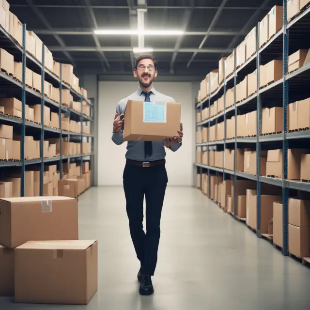 A person balancing multiple objects representing documentation, licensing, transport costs, and proof of delivery, highlighting sellers