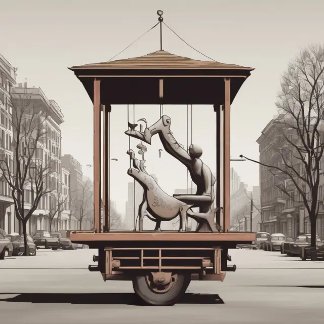 A seesaw symbolizes the shifting balance between seller and buyer in Delivered Duty Unpaid (DDU) international shipping, with goods atop representing a shared responsibility during transport.