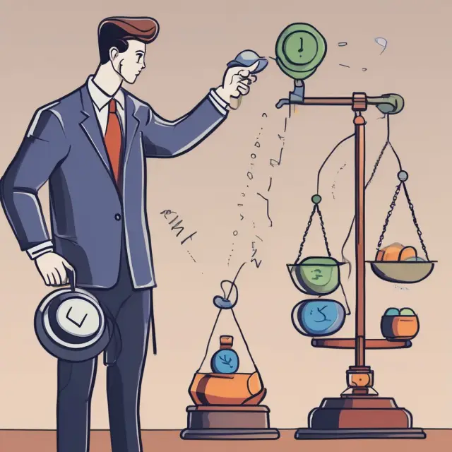 Investor managing option positions with delta-balanced scales