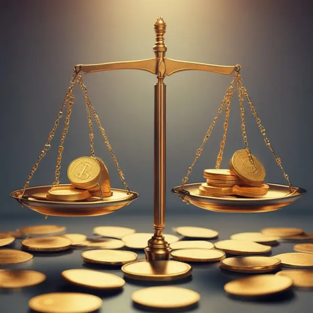 Golden scale balancing dividend payout ratio, symbolizing earnings allocation: reinvestment vs. dividends