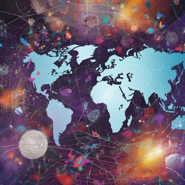 A lush garden with Bloomberg Intelligence and Global Data as vibrant flowers growing within a global broadcasting network