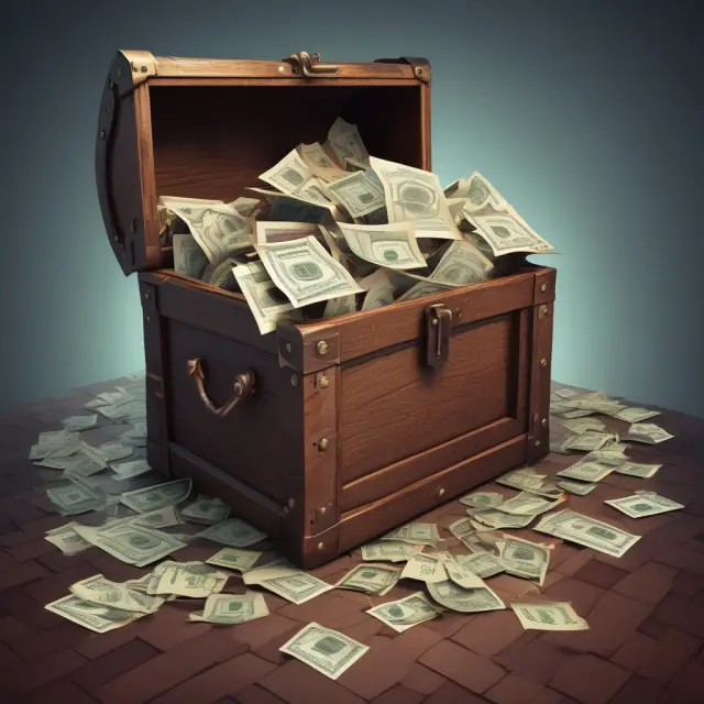 An image of a treasure chest overflowing with bonds on a decision-making grid, symbolizing the FAQ section