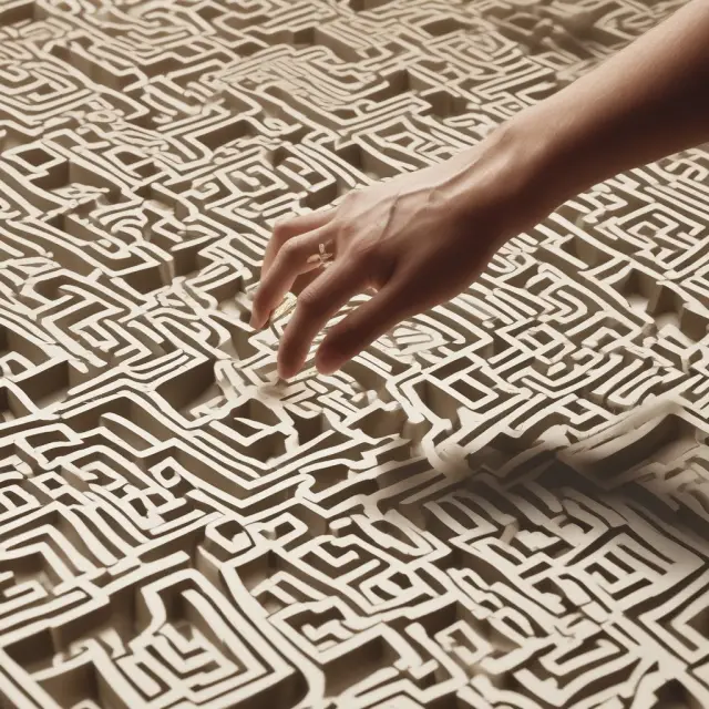 Golden hand navigating municipal bond maze, depicting tax advantages and risks