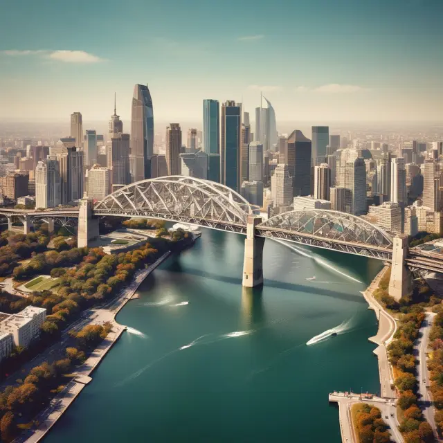 A sturdy bridge connecting an institutional investor with a vibrant stock exchange, represented by a bond ETF