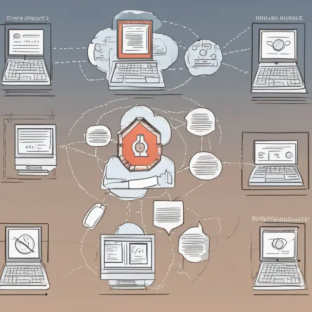 A shield representing business continuity plan safeguarding essential functions, featuring interconnected BIA, risk assessment, and recovery strategies