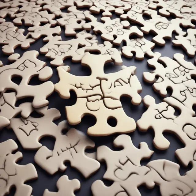 A jigsaw puzzle partially complete, illustrating the complexity of carving out a deeply integrated business unit