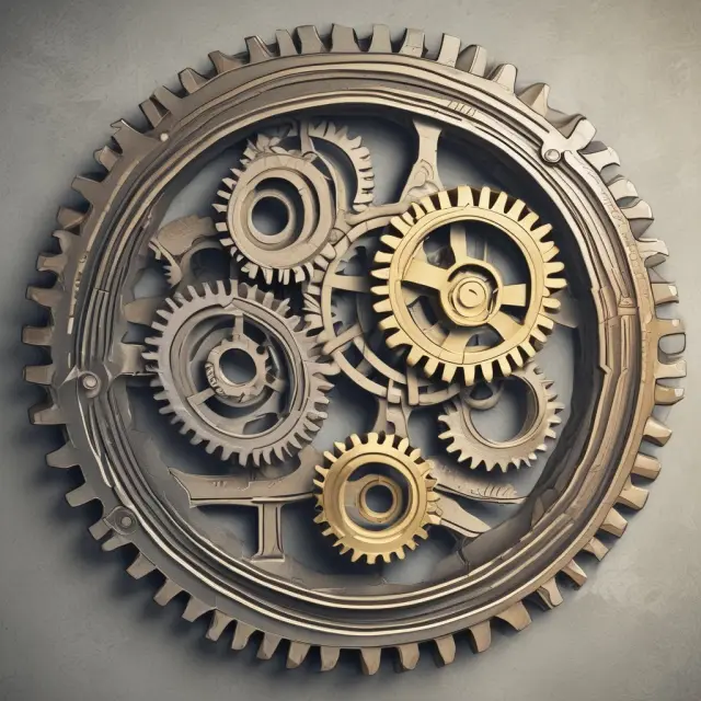 Banks depicted as gears efficiently connecting and interchanging funds during the clearing process