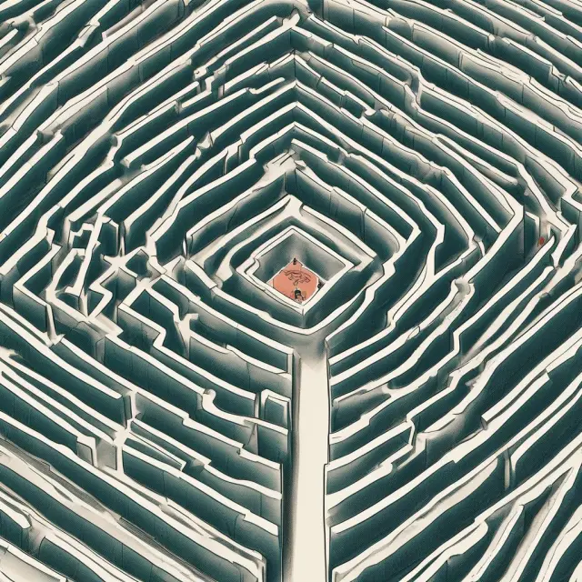 A person holding a map explores a labyrinth filled with convertible bonds representing various financial securities. They evaluate risks and reap rewards through conversion options.