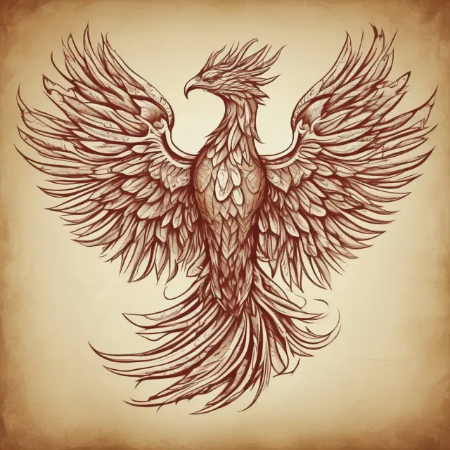 An image of a Phoenix emerging from stacked parchment papers, symbolizing the birth of a corporation with limited liability protection.