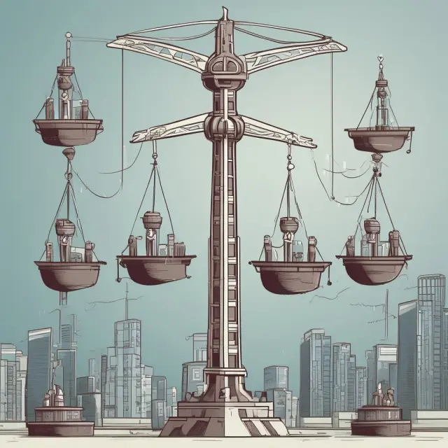 A balanced scale represents the advantages (weights on one side) and disadvantages (weights on the other side) of incorporating a business as a corporation
