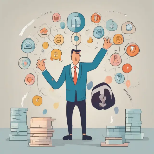 A contractor deftly balancing award fee, fixed-fee, incentive fee, and percent-of-cost contracts in a bustling marketplace.