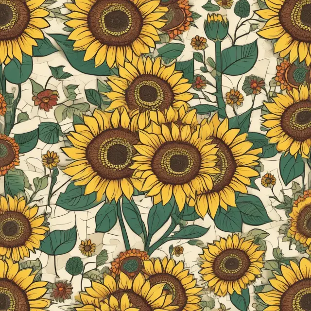 A garden teeming with sunflowers symbolizes cottage industries: costumes, crafts, and food processing blooming at home