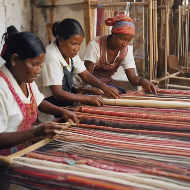 Artisans from different regions weave together their unique creations, illustrating thriving cottage industries worldwide.