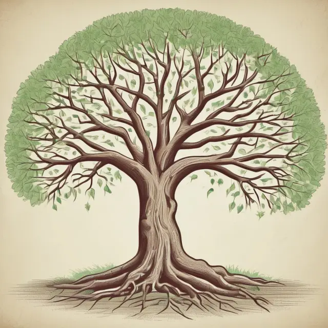 Two financial certification symbols rooted in a knowledge tree, growing towards expertise branches - CRPC and CFP.