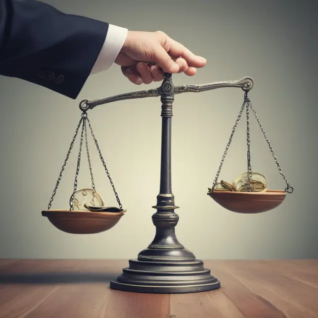 Two hands weighing options: one offering a term loan (lump sum), the other a revolving credit facility, symbolizing DIP financing choices during bankruptcy proceedings