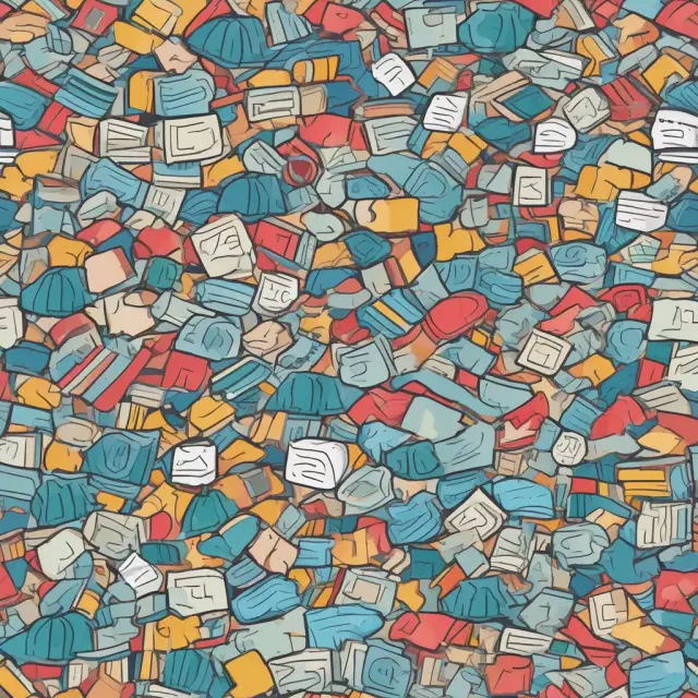 A mosaic of tiles representing mortgage, student loan, and credit card delinquencies flowing into a drain towards financial resolution