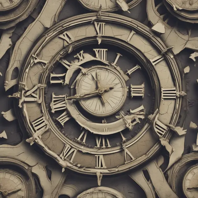 An image of a clock symbolizing payments (late payments) gradually slipping away and transforming into a broken clock representing the ultimate consequence: default.