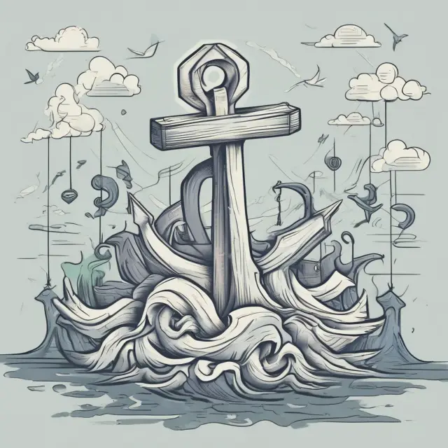 Anchoring FAQs about loan delinquencies: A visual representation of questions flowing towards a calming anchor symbolizing clarity and understanding.