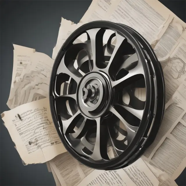 An image of a film reel merging with paper documents and audio waves representing diverse deliverables in film production: visual, audio, and paperwork.