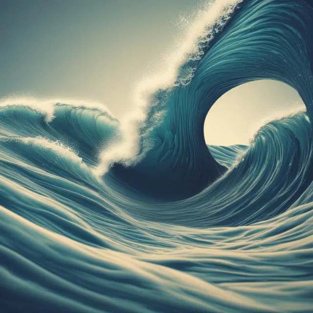 Price waves interacting with a consumption tide, illustrating demand elasticity