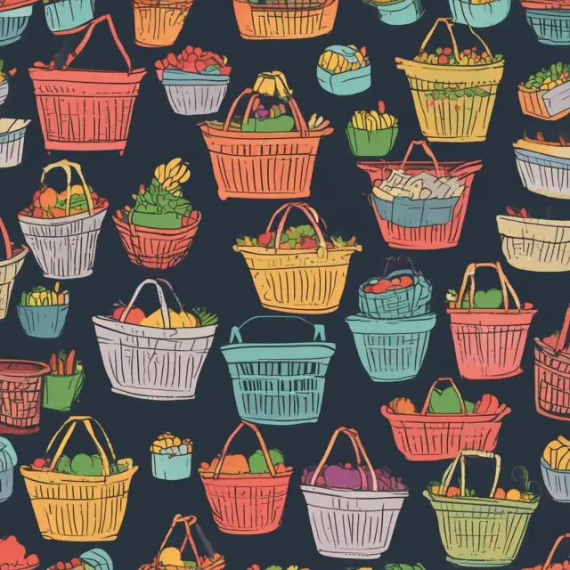 Image of consumers managing shopping baskets over diverse income levels, representing the relationship between buyer