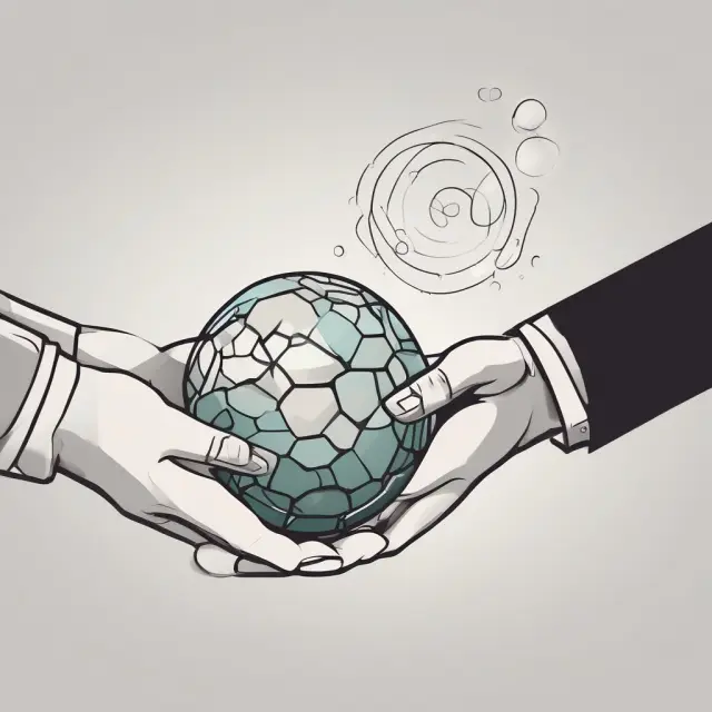 Two hands passing a ball: one holds a long-term time deposit, while the other represents a flexible demand deposit, illustrating their liquidity differences