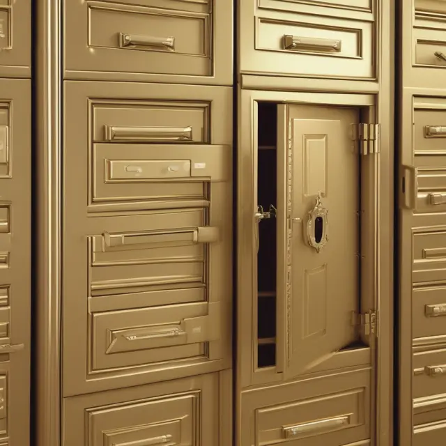 A golden box with expanding compartments representing demand deposit accounts