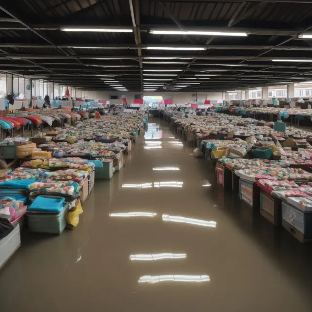 Oversupplied marketplace with unsold goods during a negative demand shock