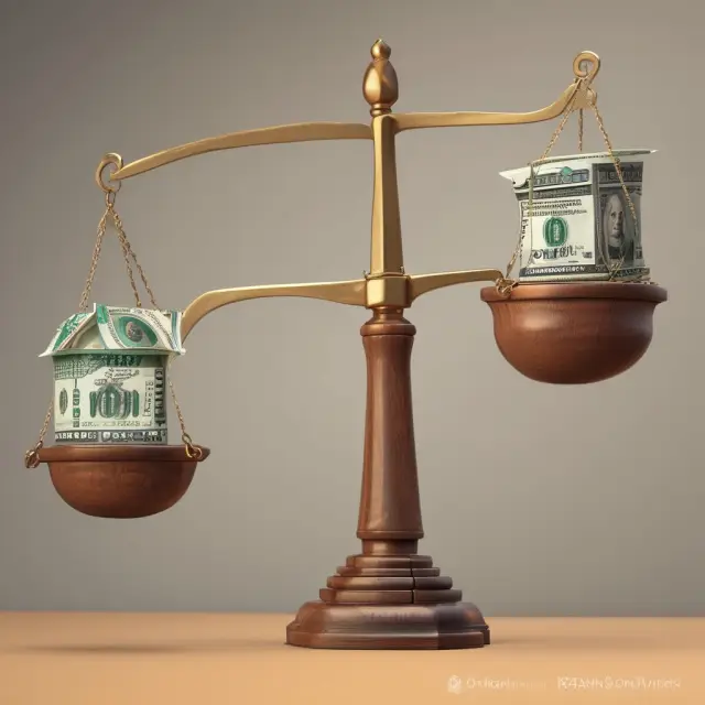 Two scales balanced on a tipping point represent capital gains and ordinary income, with a rising interest rate wave adding tension