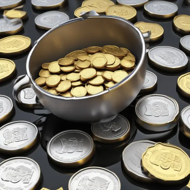 Melted silver coins transforming into gold bars, representing demonetization and currency change