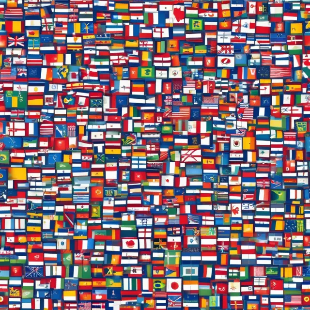 An intricate mosaic of world flags merges with an interwoven collection of diverse currencies, symbolizing the practice of international securities issuance.