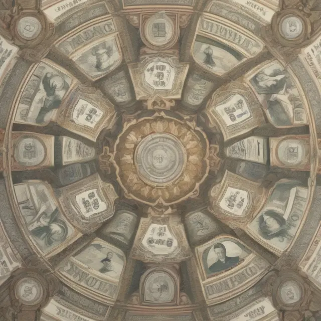 An imaginative representation of diverse currencies and financial instruments blending in a kaleidoscope, with nicknames displayed for added context
