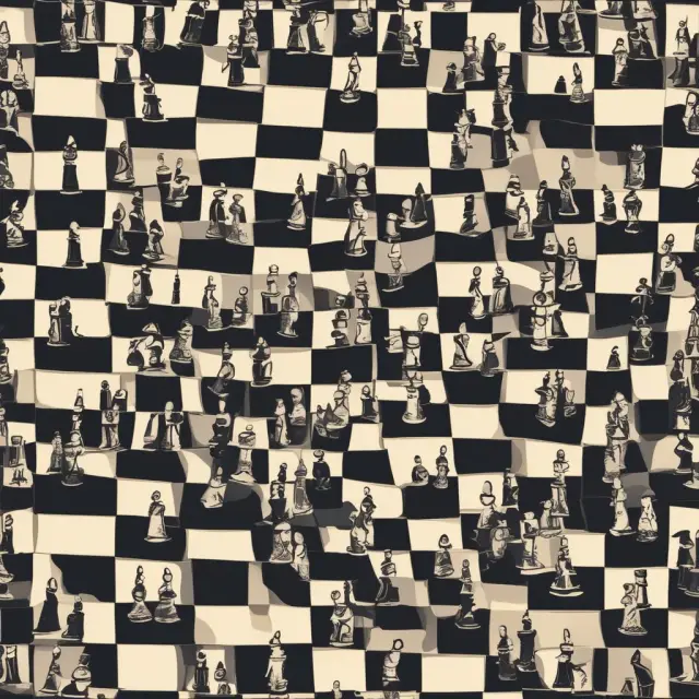 A balanced chessboard representing the ideal ratio between youth and elderly dependents in a population