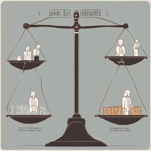 Balancing scale illustrates the impact of dependency ratio on the workforce in an economy