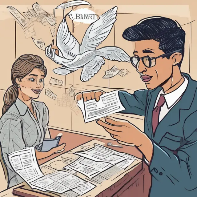 A person depositing multiple checks and a large check using Deposit Envelope and Formal Deposit Ticket, enhancing banking transaction efficiency
