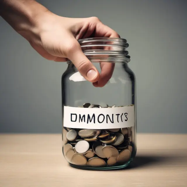 Hand reaches for funds from a bottomless jar labeled 