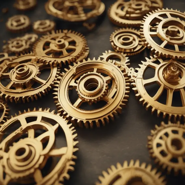 Gears symbolizing banks in motion, illustrating deposit multipliers and their role in economic expansion