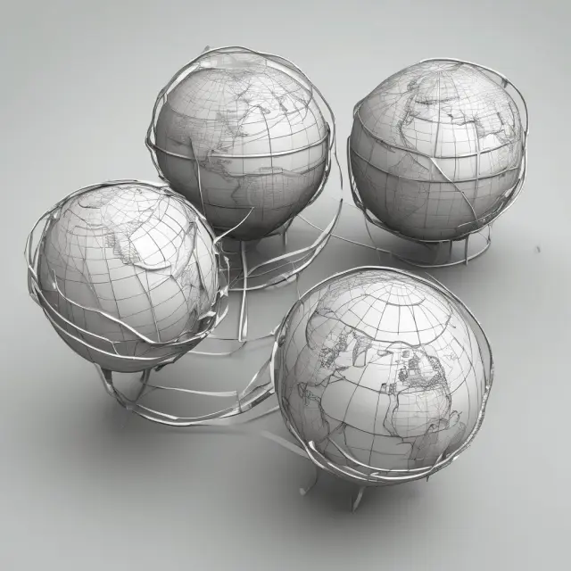 Three interconnected globes symbolizing American (ADR), European (EDR), and Global Depositary Receipts.