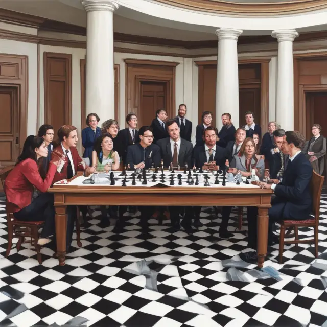 Witnesses, attorneys, and court reporters at a deposition table