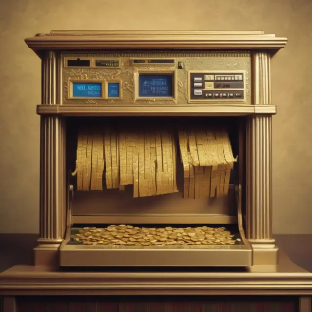 A golden scale tips from checks to electronic Automatic Clearing House (ACH) systems, symbolizing the shift in corporate cash management.