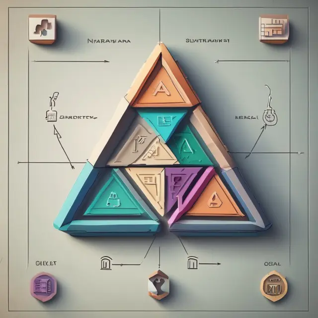An equilateral triangle with banks, credit unions, and savings institutions depicted as vertices, representing their vital roles in the financial sector.