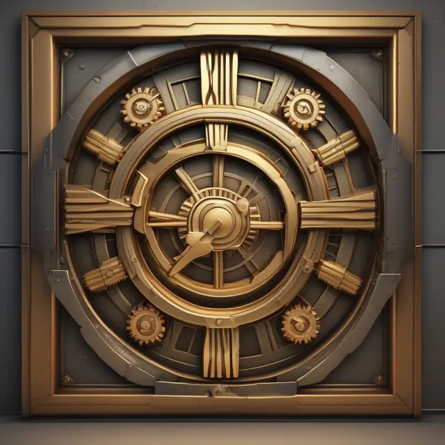 A secure vault holds gold bars labeled 