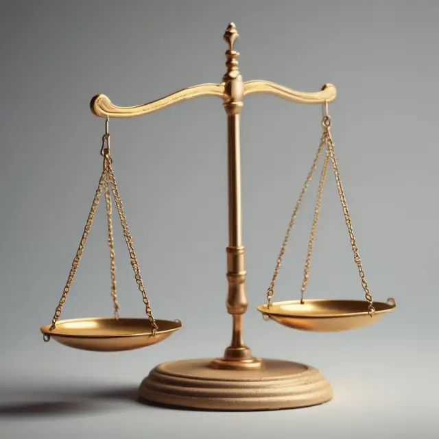 Golden scale representing depreciated cost with a balance between an asset