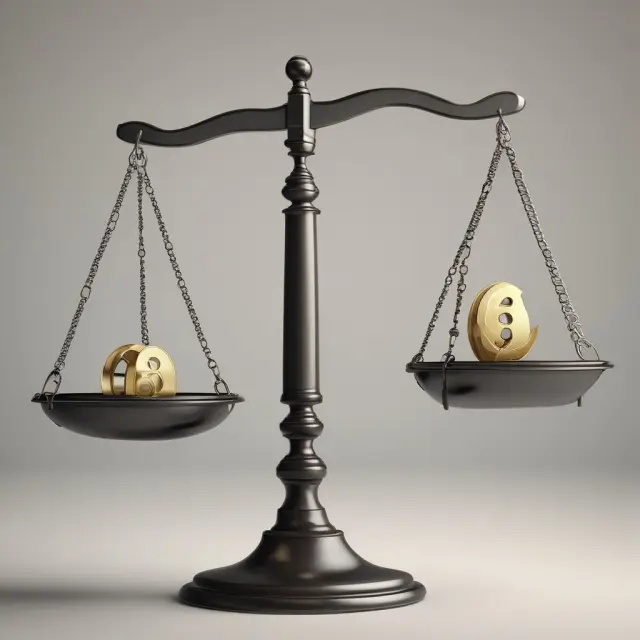 Scale balancing asset and accumulated depreciation, representing financial balance